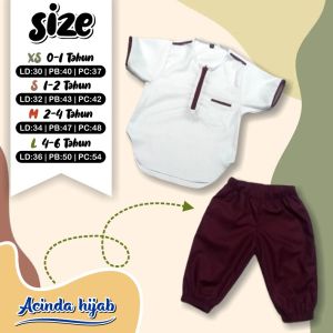 Baju Koko Kurta Anak Setelan Celana Joger Terbaru 0 - 6 Thn Premium