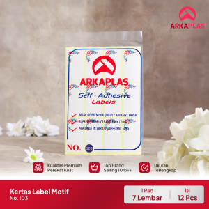 ARKAPLAS Kertas Label Stiker Undangan Motif No 103 121