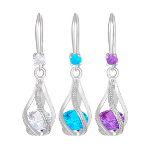 Xoay giọt nước Bông tai lủng lẳng bên đồng kết cấu để tăng cường elegances cho văn phòng hoặc bên thiết lập