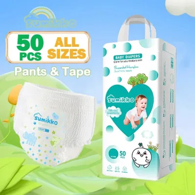 Sumikko 50 PCS diaper for Baby Unisex Ultra thin and dry Breathable diapers Pull-up Pants