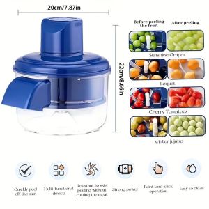 Electric Garlic Peeler Machine - Automatic Fruit Peeling Tool for Grapes Tomatoes Cherries Kitchen Gadget