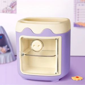 Kotak Tempat Penyimpanan Alat Tulis Aksesoris Brush Kosmetik Organizer Stationery Dekstop Storage Meja Laci Estetik 2 Tingkat Serbaguna - FR GALLERY