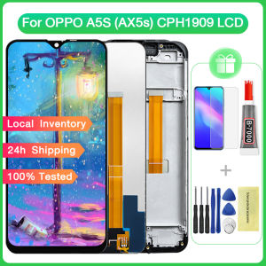 LCD With Frame For OPPO A5S CPH1909 AX5S / A12 / A7 / REALME 3 LCD Display Touch Screen Digitizer Assembly Replacment Parts