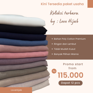 Love Hijab - Paket Usaha Hijab Plain Square 12 pcs | Paket Hemat Hijab Plain Square 1 Lusin