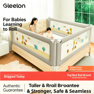 SG Ready Stock Vertical Lift Baby Bed Rail Dual Lock Anti-Fall Bed Fence Detachable Infant Safety Bed Barrier