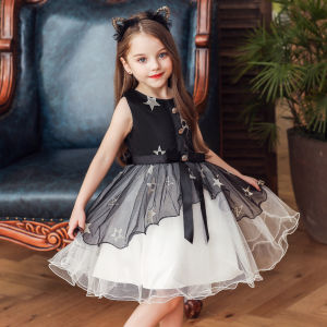 Girls Blue Tulle Princess Dress – Sleeveless Summer Gown with Fluffy Skirt for Birthday Baptism Party or Daily Wear | 5 Colors | Kids Formal & Casual Dress for 3-12 Years