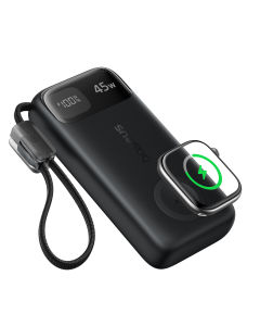 Baseus EnerFill FT31 Power Bank with Smartwatch Wireless Charging and Built-in USB-C Cable 10000mAh 45W Fast Charging Portable Charger