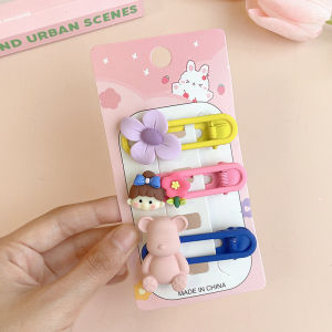 3Pcs Childrens Broken Hair Clips Cute Strawberry Bear Cartoon Hairclip Baby Side Clip Girl Bangs Clips