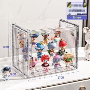 Transparent Acrylic Display Box for Toy DollStackable Magnetic Dustproof CaseBlind Box Figures Storage Organizer with Magnetic Door3 Tier Adjustable Display Stand for Pop Mart