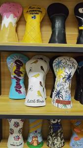 New brown golf club headcover driver headcover with lettering golf headcover