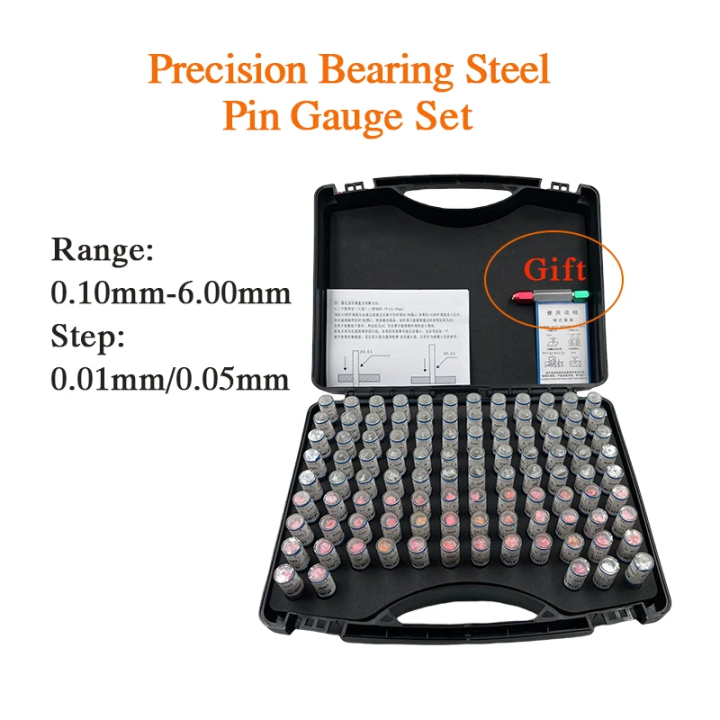 101-Piece Steel Pin Gauge Set – 2.00-3.00mm Range, 0.01mm Steps, With Storage Case-970226