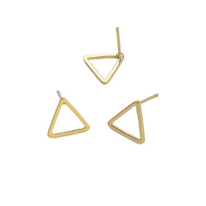 2-10Pcs 12mm 14K Gold Plated Brass Fashion Stud Earring Geometry Earring for Women Girls