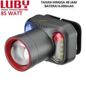 SENTER KEPALA ZOOM LED 85W LUBY L-2925L PRO - BATERAI 6.000mAh- TAHAN LAMA - JARAK JAUH - WATERPROOF