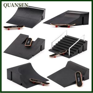 QUANSEN Finger Skateboards Toy Set Mini Training Skating Board with Ramp Track