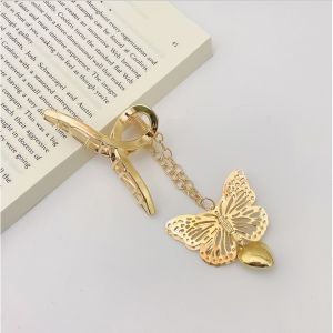 Tassel butterfly hair clip with pendant metal Korean style hair accessories for women