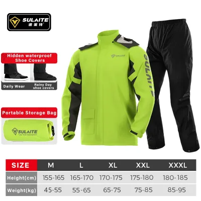🇸🇬 [In Stock]Motorcycle raincoat Bicycle raincoat Waterproof jacket Reflective waterproof breathable PVC jacket raincoat