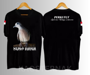 Kaos Burung Perkutut Kung Mania ( Kualitas Distro) | Bahan Tebal Katun Kombed 24s | Bisa Bayar Ditempat COD