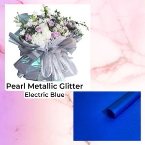 ( 5 Lembar ) TRANSLUCENT GOLD LINE - FLOWER WRAPPING PAPER CELLOPHANE GOLD LINE COLOR