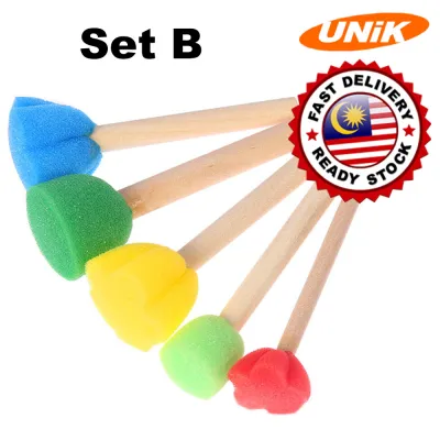 [UNIK] Kids Painting Tools ( Roller Stamp / Round / Foam / Rotating Sponge ) / Span Teknik Capan / Cetakan / 海绵刷印章
