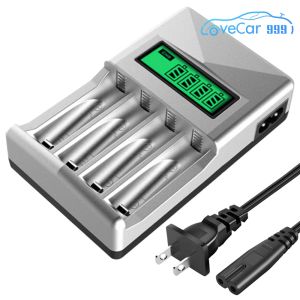 High Capacity 4 Slot Battery Charger LCD Display for AA AAA NIMH NI-CD Batteries Rechargeable for Photography and Electronic Devices