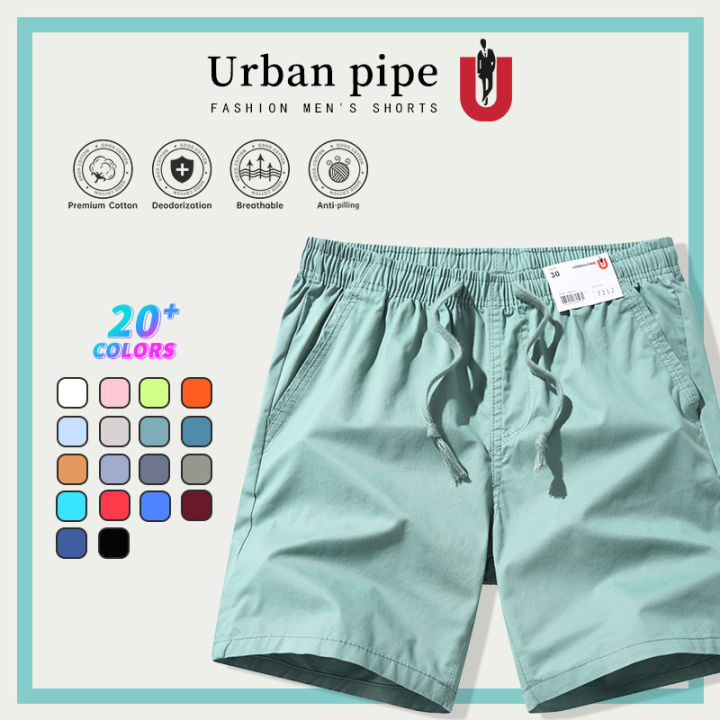 URBAN PIPE Fashionable Plain Shorts For Men KneeLength 100 Cotton