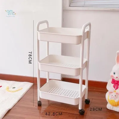 Xe Đẩy 3 Tầng Đa Năng -Có Bánh Xe Rất Tiện Lợi