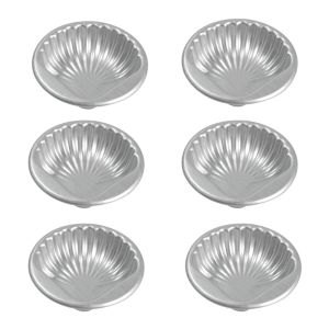 LIANG 6pcs Easy To Demold Shell Baking Mold Corrosion Resistant Aluminum Alloy Cake Baking Pan Durable DIY Pudding Mold Home