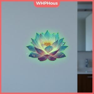 WP💓💛💖 Glow-In-The-Dark Lotus Toilet Stickers PVC Self-adhesive Removable Wall Sticker Luminous Effects Car Sticker Home Decor