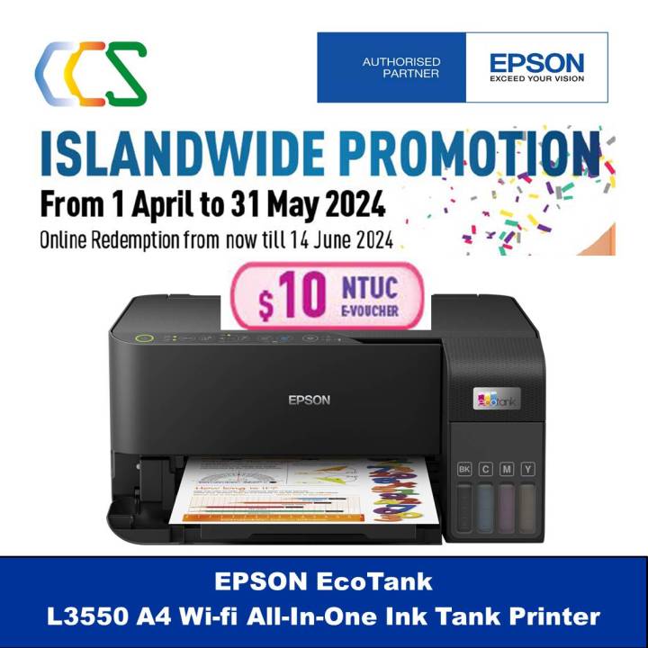 Epson Ecotank L3550 A4 Wi Fi All In One Ink Tank Printer 3550 L3550 Lazada Singapore 0076