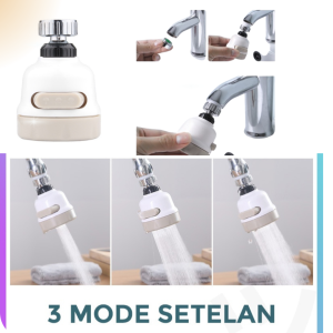 Sambungan Kran Air Fleksibel 360 Rotary Turbo Faucet Keran Penyambung Keran Air Cuci Piring Wastafel
