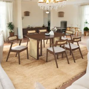 6 Seater Dining Set -Natural Rattan Design
