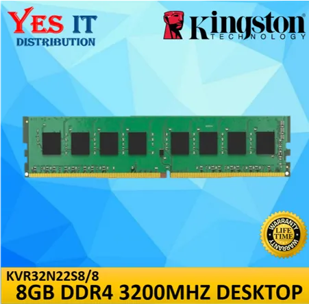 Kingston 3200MHz Desktop Value Ram ( KVR32N22S8/8 / KVR32N22S8/16WP / KVR32N22D8/32 )