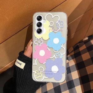 Phone Casing for Samsung Galaxy S25 FE A16 A06 S24 S23 fe A55 A35 A25 A15 A05s A05 A54 A34 A24 A14 M14 5g New 2025 Beautiful Flower Pattern Shockproof Clear Soft Silicone Case for Samsung A55 5g Casing Cover