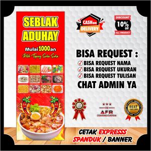 Spanduk Banner Backdrop Seblak Prasmanan Pedas Ukuran 60x160cm