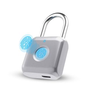 elinksmart Fingerprint Padlock Smart Padlock Locker Lock Biometric Metal Keyless Thumbprint Lock Waterproof USB Rechargeable for Gym Locker School Locker Luggage Backpack Suitcase(Gray)