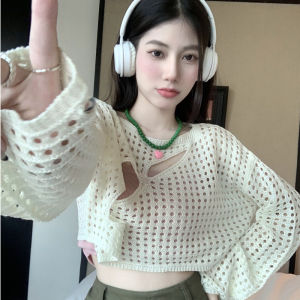 Sheii เสื้อแขนยาวทรงไหมพรมมีรูระบาย โชว์ร่างบดๆเบาๆ ดีเทลแฟชั่นจ๋ามากแม่  มันดีย์ มันเกร๋ ลงตัวสุดๆอ่ะ สีไหนก็สวย 🌟