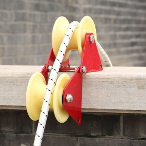 Rope Retract Pulley Sling Safety Rope Manual Pulley With Thicken Material Height Lifting Laborsaving Foldable Wall Corner Wheel