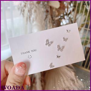 WOADA 6Pcs set Simple Stud Earring Set For Women Butterfly Zircon Earrings Girl Party Wedding Engagement Jewelry Accessories