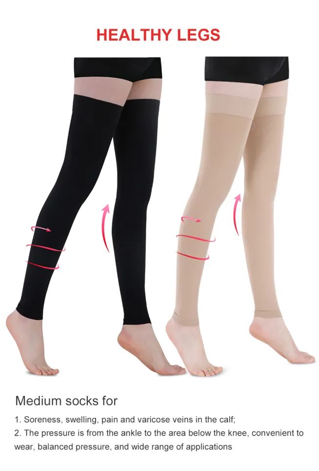 Cofoe 1 Pair Medical Compression Socks Level 2 Over Thigh Varicose