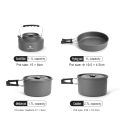 CAMELCROWN Portable Aluminum Alloy Lightweight Camping Pot Set Outdoor Picnic Hiking Cooking Pan Pot Kettle Cookware Set Folding Storage. 