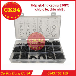 Hộp 850pc chiếc gioăng cao su tròn chịu dầu chịu nhiệt 18 kích cỡ nhiều size khác nhau tiện dụng cho công việc thay thế sửa chữa