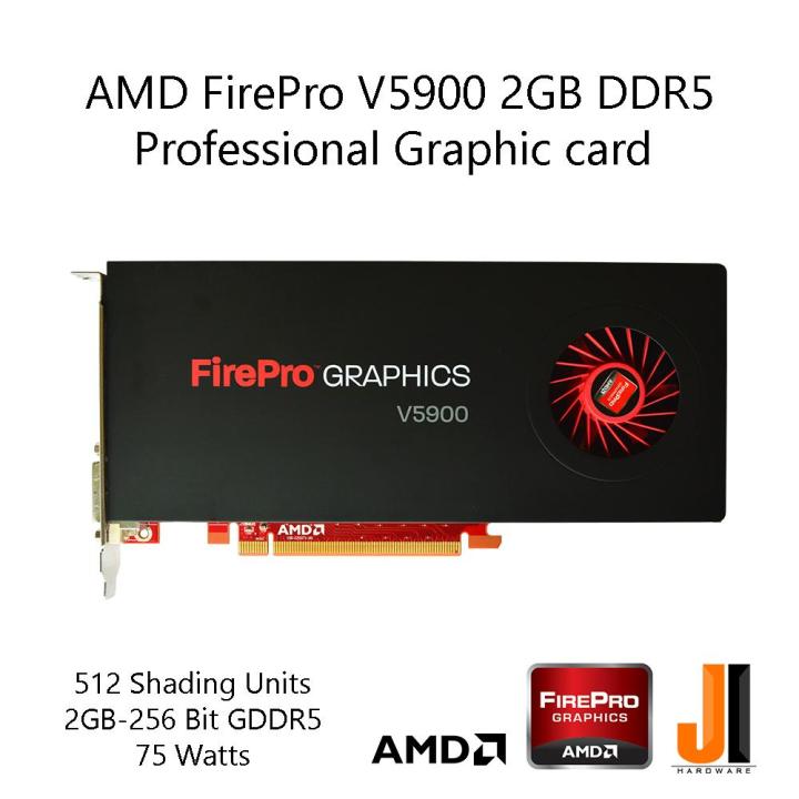 Used Dell AMD FirePro V5900 2GB GDDR5 Professional Graphics Card - Dual DisplayPort, 30-Day Warranty