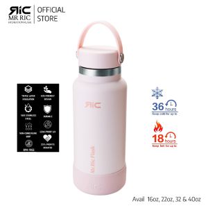 Mr Ric 2026 Insulated Water Bottle Stainless Vacuum Flask Double Lid Tumbler