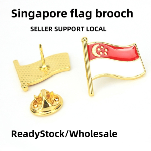 【SG Local】14*21cm Singapore Flag National Day Necessities / Food Toothpick Flag / Flag Sticker / Flag Badge / Singapore Party Event Decoration
