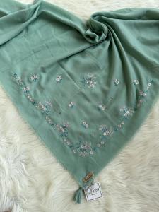 Hijab Bordir Segi Empat Bahan Voal Seruni By R 139 Hijab