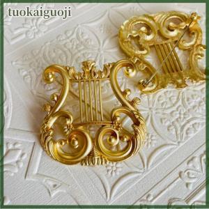 tuokaiguoji Vintage en Harp Brooch Jewelry Musical Suit Pin For Cardigan Sweater Retro Gift Items