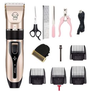 Dog Razor Pet Grooming Set 4 in 1 Dog Electric Clippers Wireless Razor for dogs shihtzu Cat Cutter Shaver Pet Trimmer Set For Dog Haircut Machine
