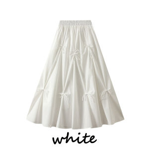 Womens Fashion Bowknot High Waist A Line Ruffled Long Umbrella Skirt