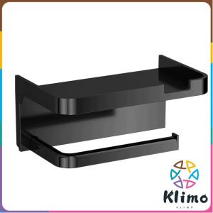 KLIMO Wall-Mounted Bathroom Tissue Holder Punch-free Plastic Household Storage Rack Supplies