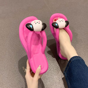 Psion สินค้าราคาดี รองเท้าแตะหูหนีบแฟชั่น น่ารักมากแม่รุ่นนี้แต่งตัวติดน้องหมาสุดน่ารักเสริมส้นเพิ่มความสูงให้ปังไปอิ๊กก จัดด่วนน